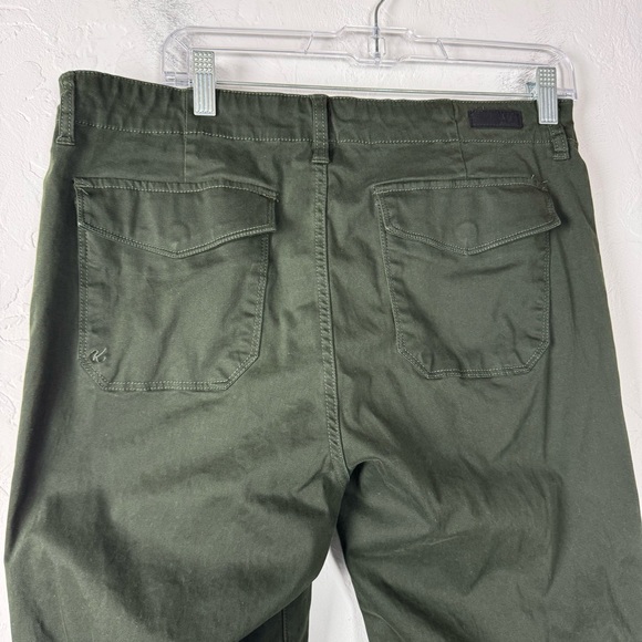 Kut From The Kloth Pants Jeans Ankle Straight Leg Dark Green Solid Cotton Forest - Picture 6 of 11